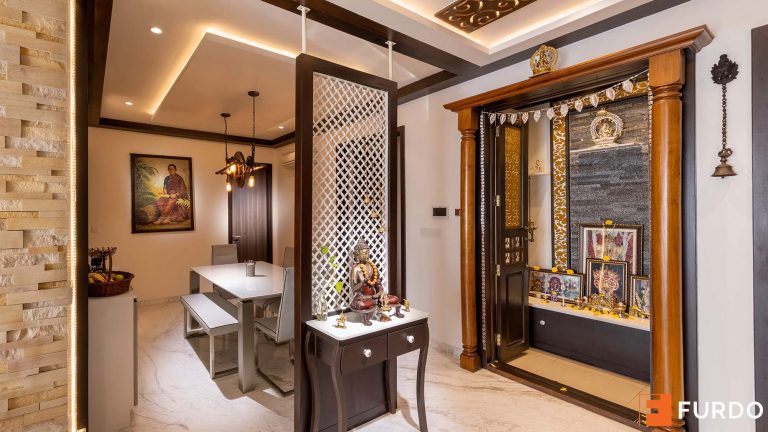 wooden puja unit design